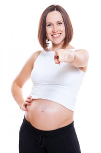 pregnant woman pointing at you